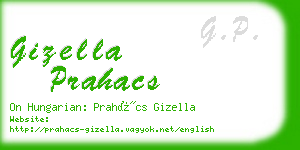 gizella prahacs business card